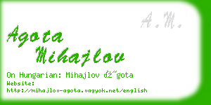 agota mihajlov business card